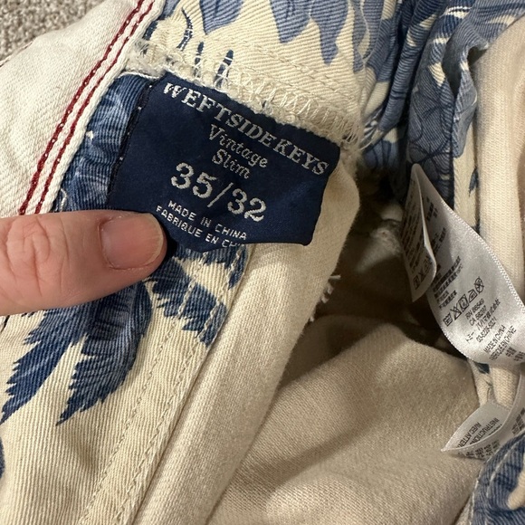 Tommy Bahama Vintage Slim Weftside Keys Denim Ivory Jeans 35x32 - Picture 6 of 6